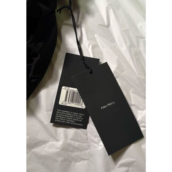 ALEX PERRY Garner mockneck ruched gown in black NWT Size US 6 - Picture 7 of 8